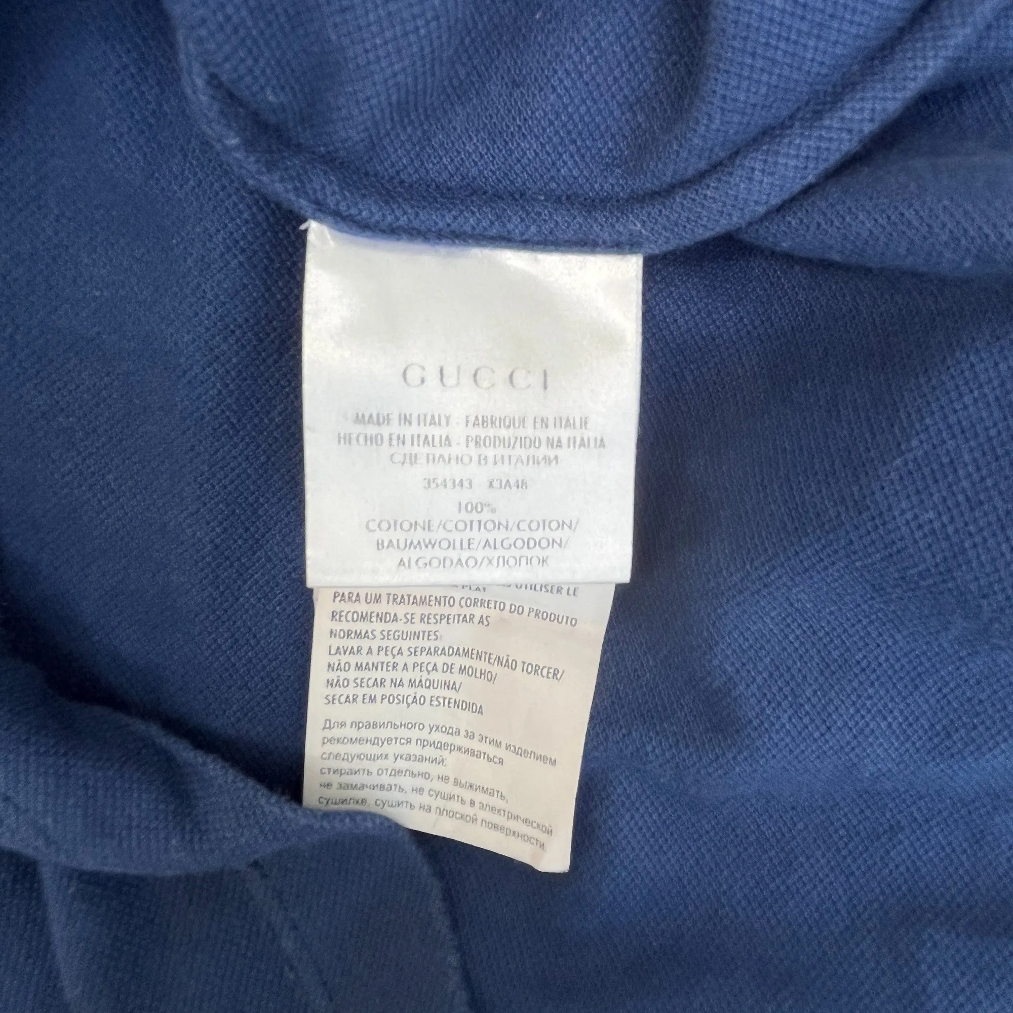 Men's Embroidered Logo Polo Shirt Navy Size S
