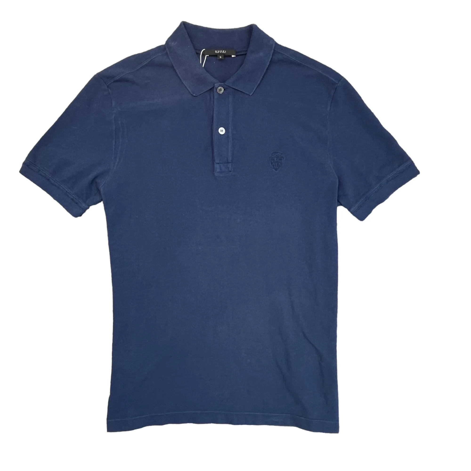 Men's Embroidered Logo Polo Shirt Navy Size S