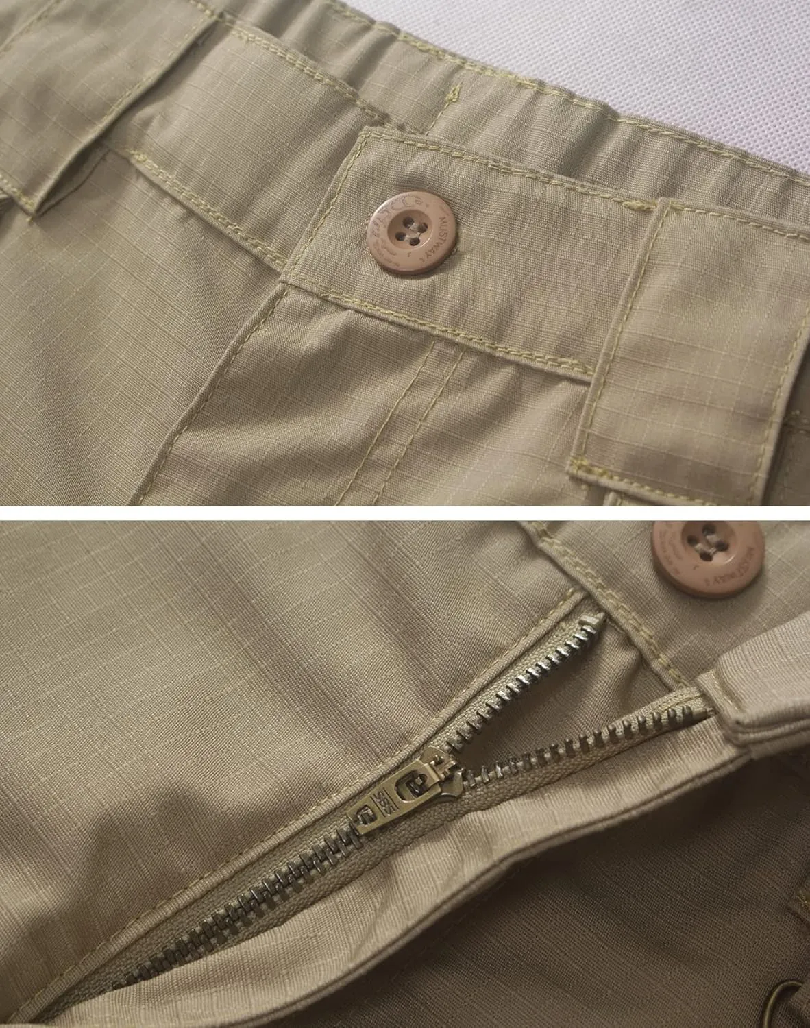 Men's Outdoor Hiking Pants, Elastic Waist Cargo Pants for Men Casual Work Ripstop Tactical Pants with 9 Pockets