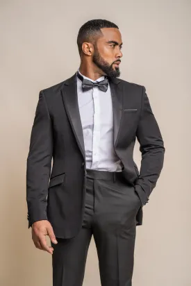 Men's Slim Fit Tuxedo Black Suit - Black