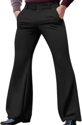 Mens Stretch Flare Baggy Wide Leg Bell Bottom Denim Corduroy Vintage Classic Relaxed Slim Fit 60s 70s Jeans Trousers