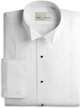 Mens Tuxedo Shirt Wing Collar with  inch Pleats