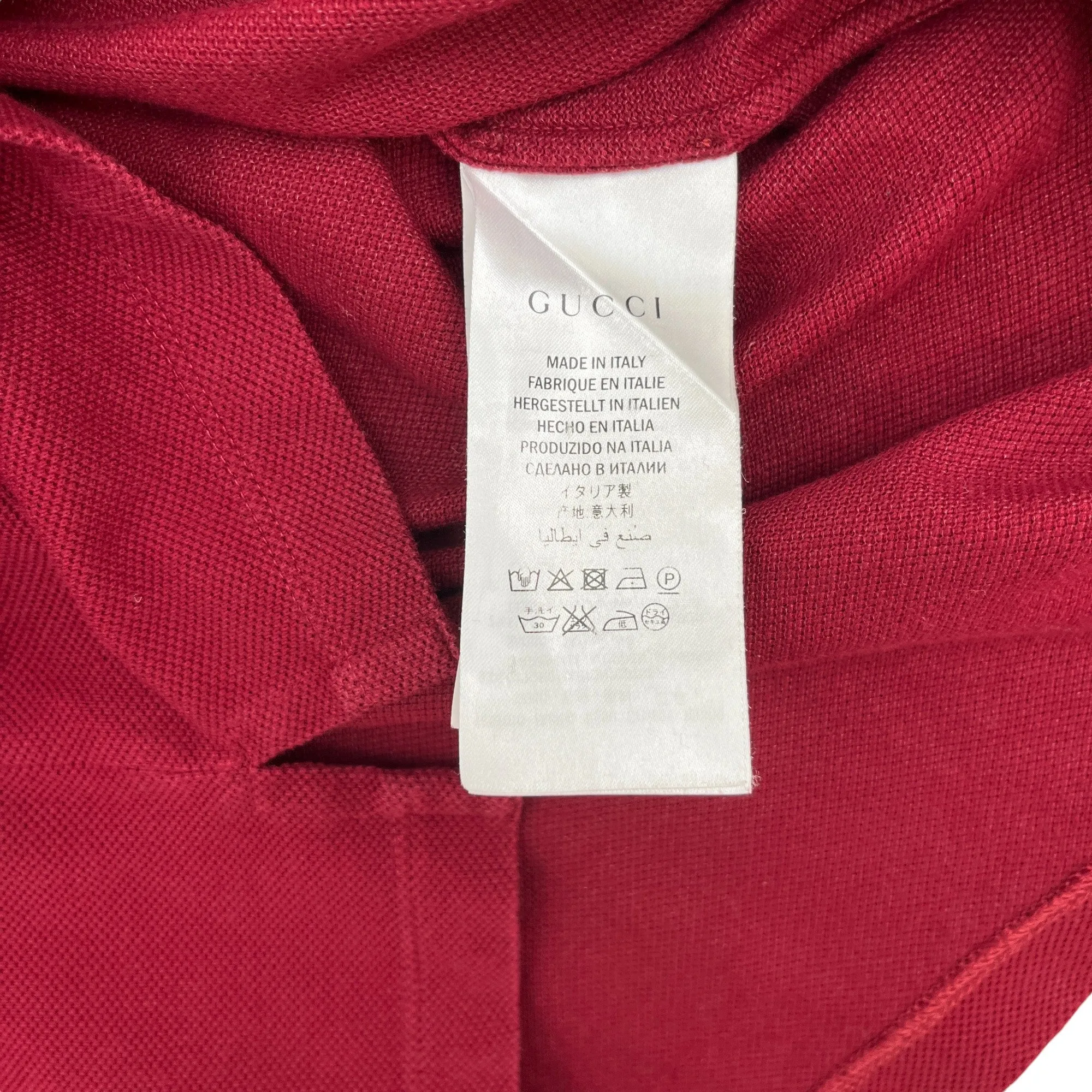 Men's Web Stripe Polo Shirt Burgundy Size M