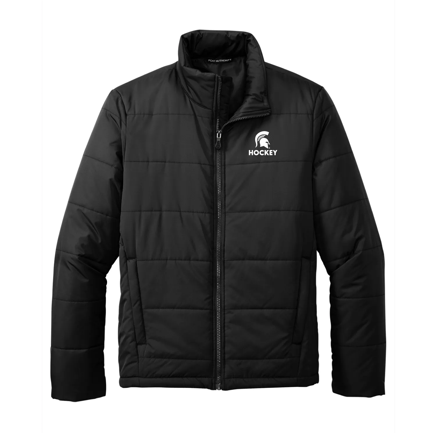 Michigan State Hockey Black Puffer Jacket