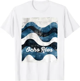 Ocho Rios Jamaica Souvenir Vintage Ocean Waves Beach T-Shirt