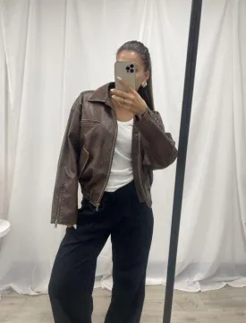 Paloma PU Jacket - Brown