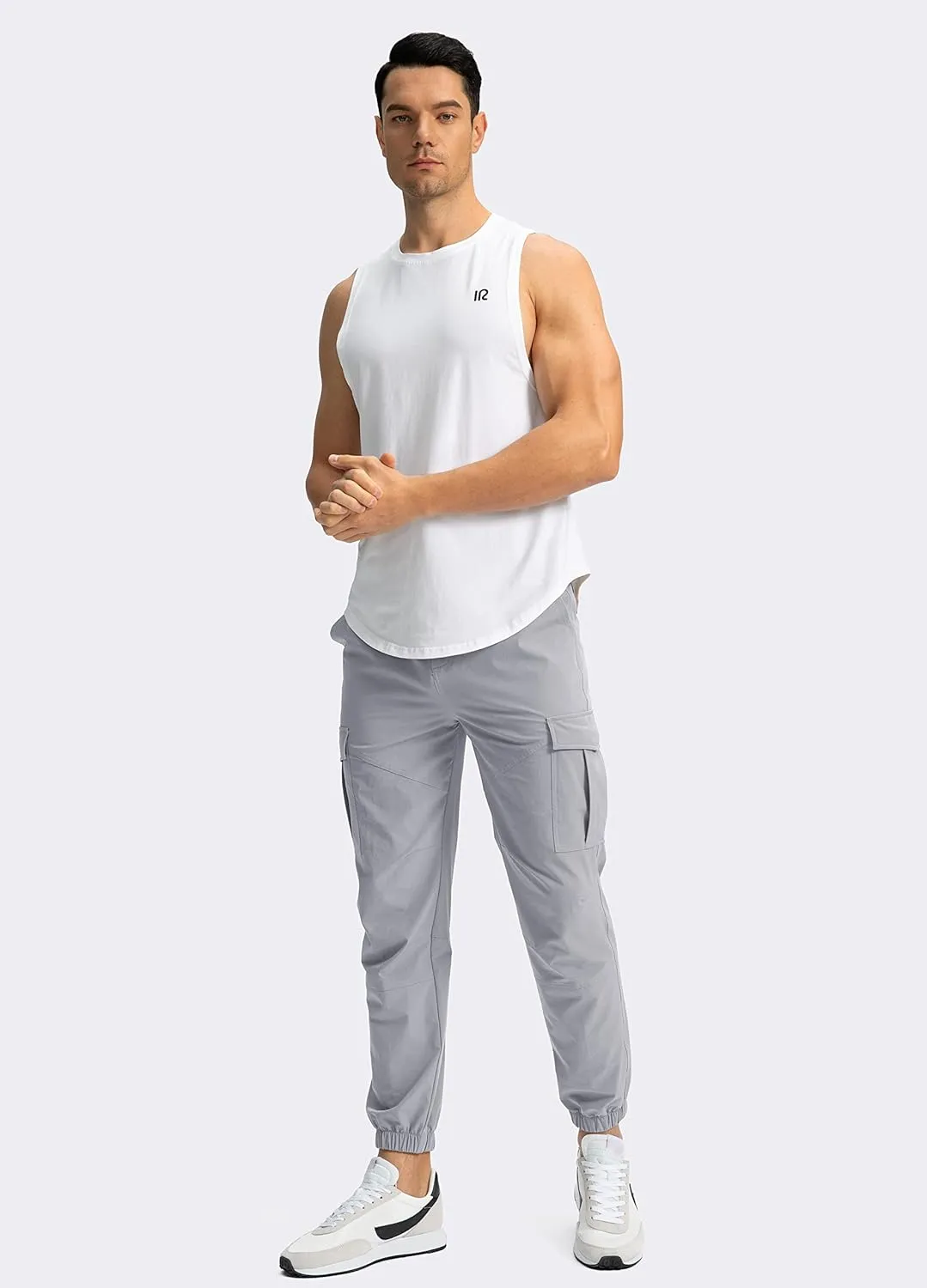 Pinkbomb Men's Hiking Cargo Pants with 7 Pockets Slim Fit Stretch Joggers Golf Cargo Work Pants for Men