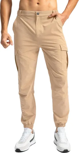 Pinkbomb Men's Hiking Cargo Pants with 7 Pockets Slim Fit Stretch Joggers Golf Cargo Work Pants for Men