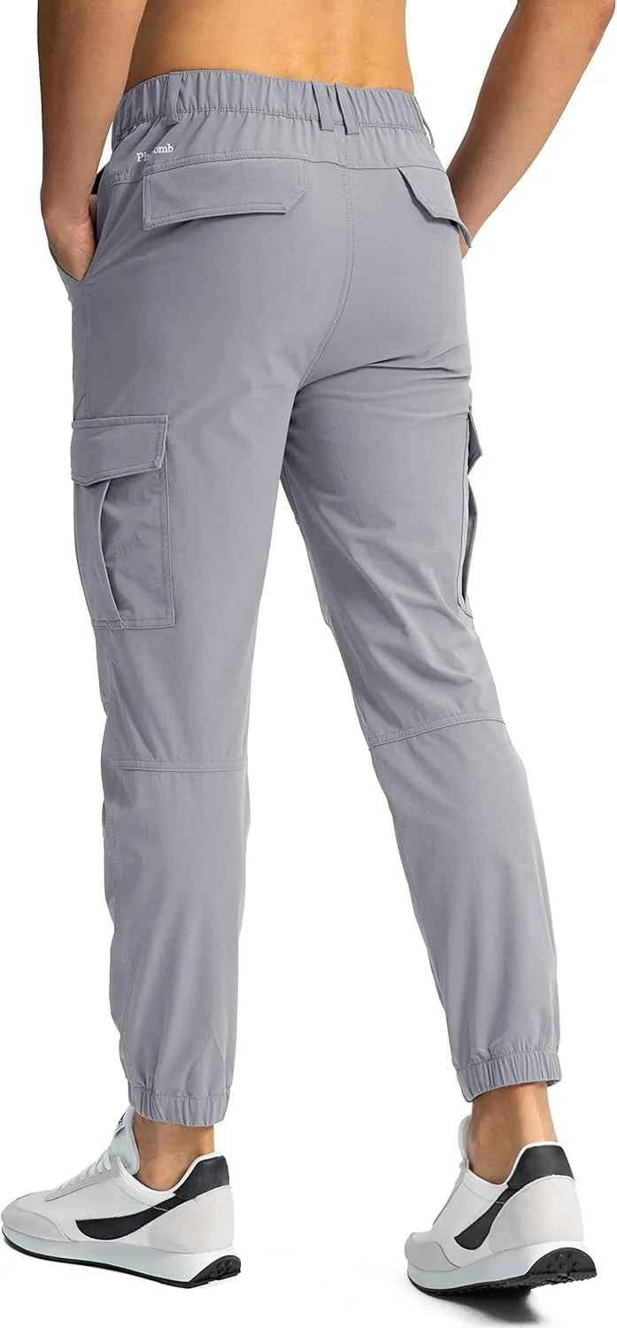 Pinkbomb Men's Hiking Cargo Pants with 7 Pockets Slim Fit Stretch Joggers Golf Cargo Work Pants for Men