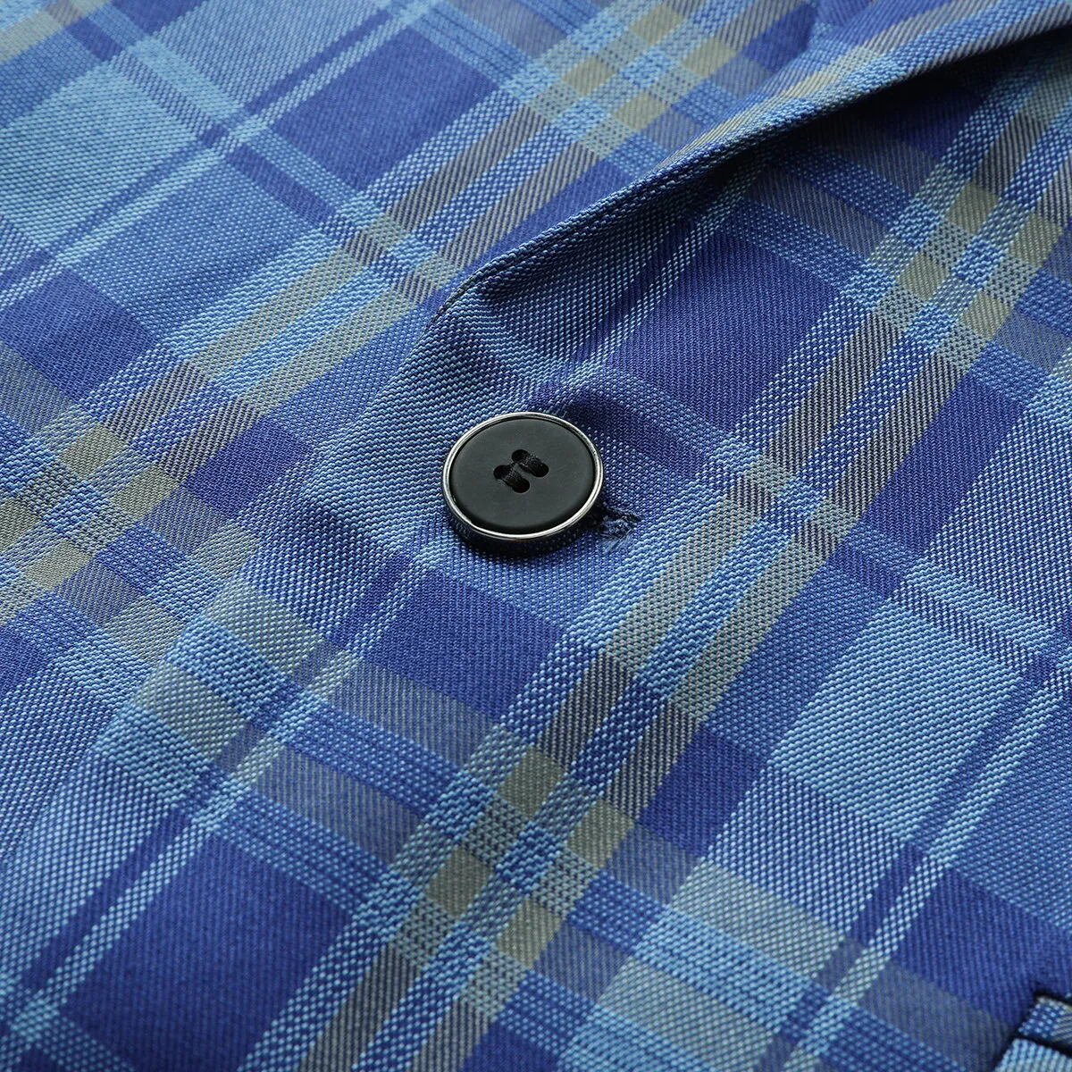 Plaid Stripe Suit Slim Fit 2-Piece Suit Light Blue