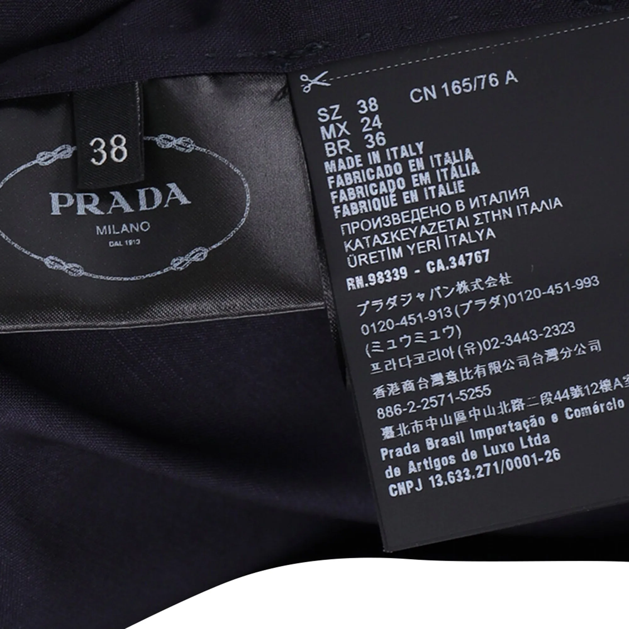 Prada Single-Breasted Blazer in Navy Blue Wool