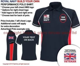 Royal Navy UNITS (Build Your Own) Men's Performance Polo Shirt