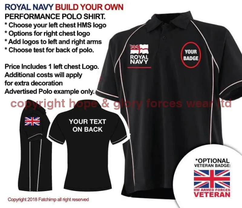 Royal Navy UNITS (Build Your Own) Men's Performance Polo Shirt