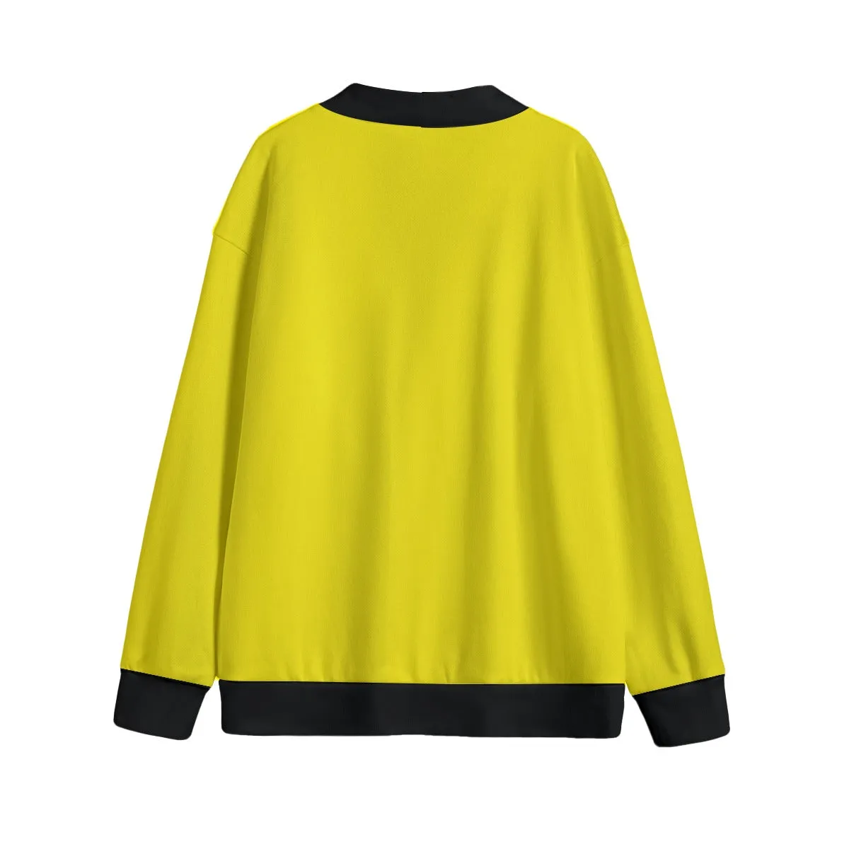 Sixty Eight 93 Logo Black Lemonade Black Unisex V-Neck Knitted Fleece Cardigan