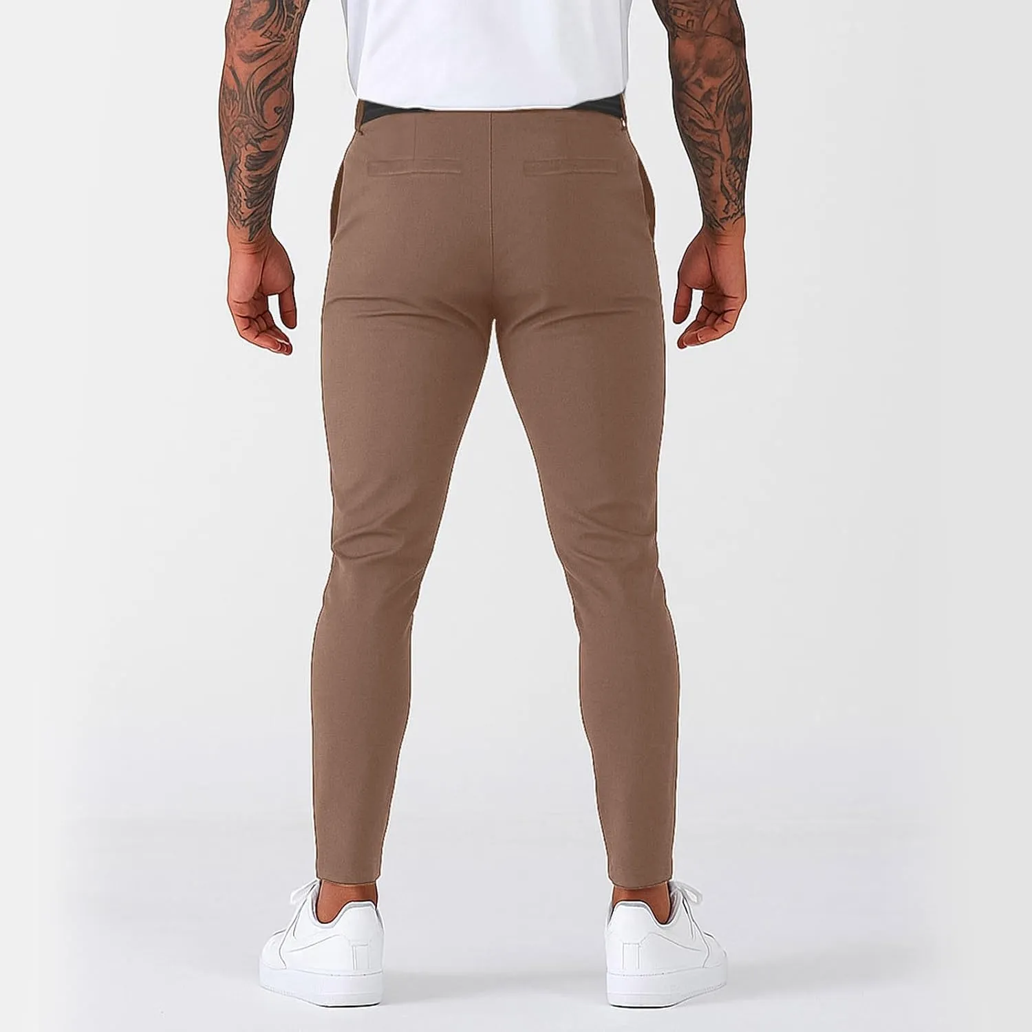 Slim Fit Dress Pants for Men Stretch Tapered Chino Pants with Pockets Skinny Business Casual Wrinkle Free Slacks