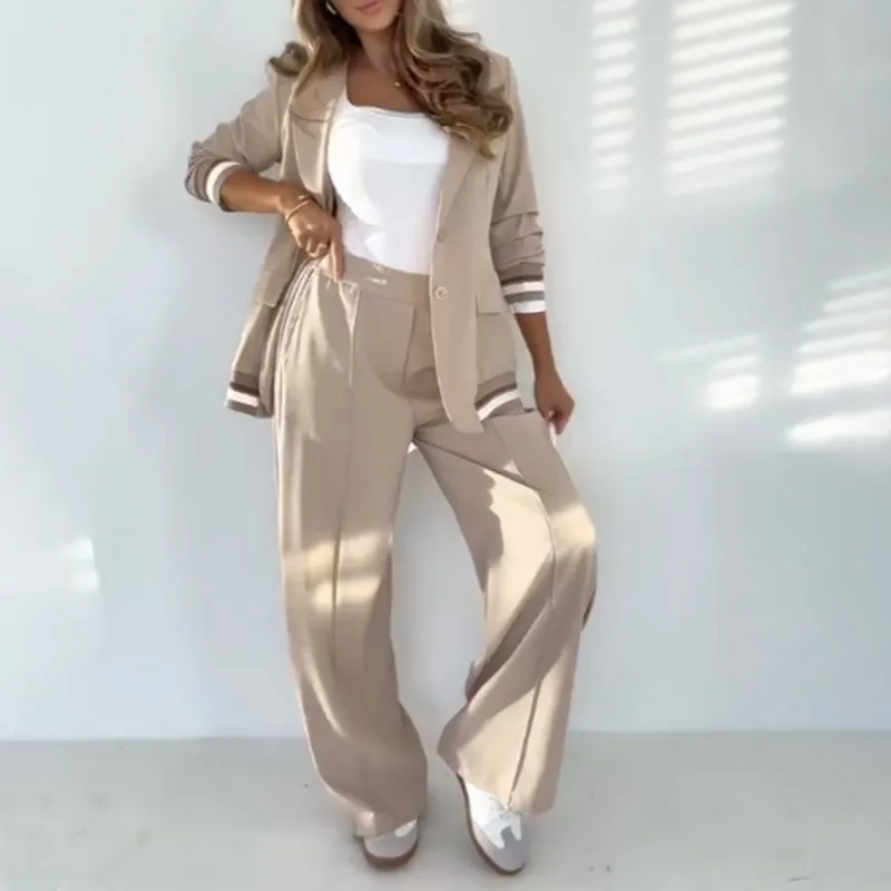💕Spring Hot-Sale 50%off💕Women's Casual Beige 2-Piece Set