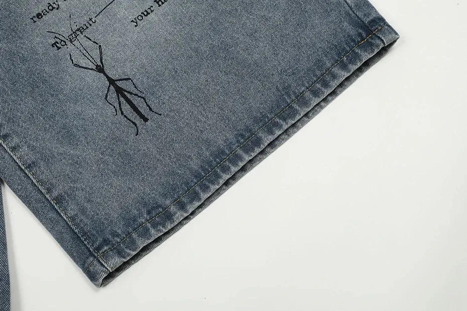 'Taxonomy' Faded Denim Shorts