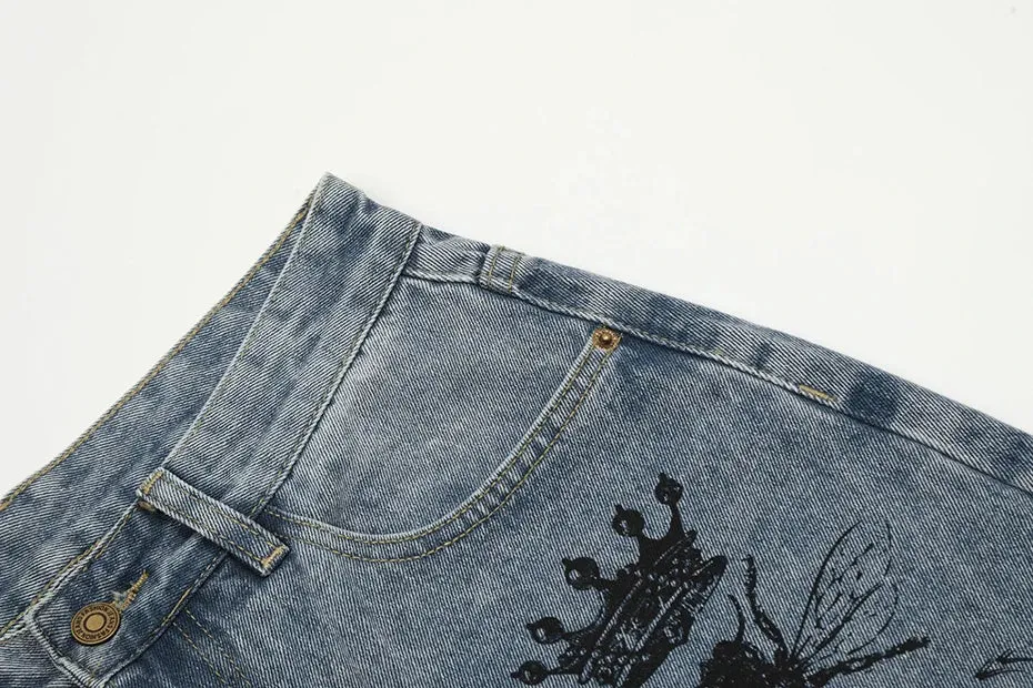 'Taxonomy' Faded Denim Shorts