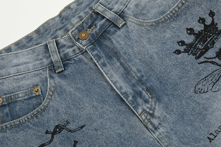 'Taxonomy' Faded Denim Shorts
