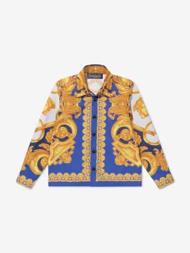 Versace Boys Barocco Shirt in Blue
