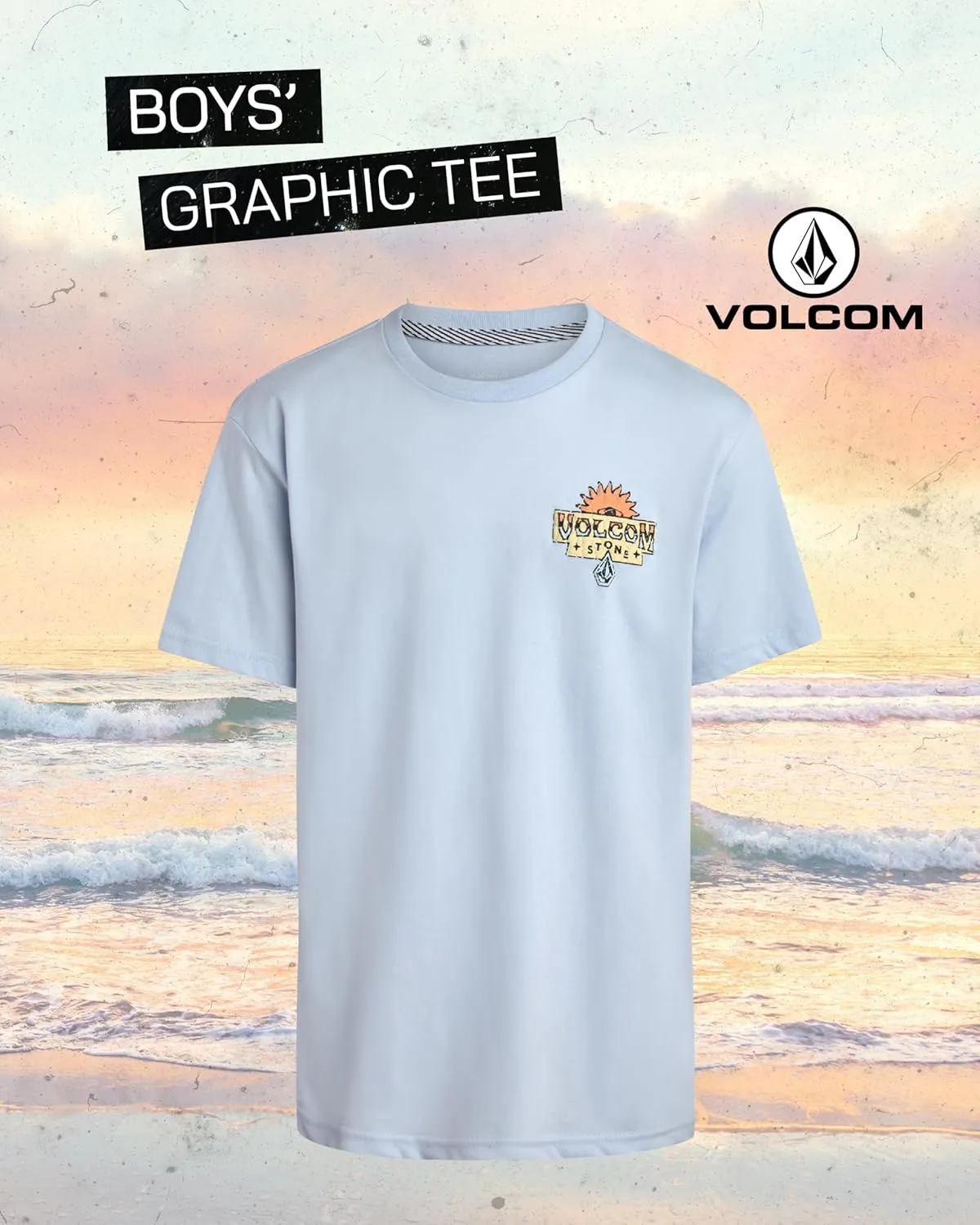 Volcom Boys T Shirt - Cotton Blend Short Sleeve Graphic Tees for Boys - Cool Casual Graphic T Shirts (Sizes: 2T-20)