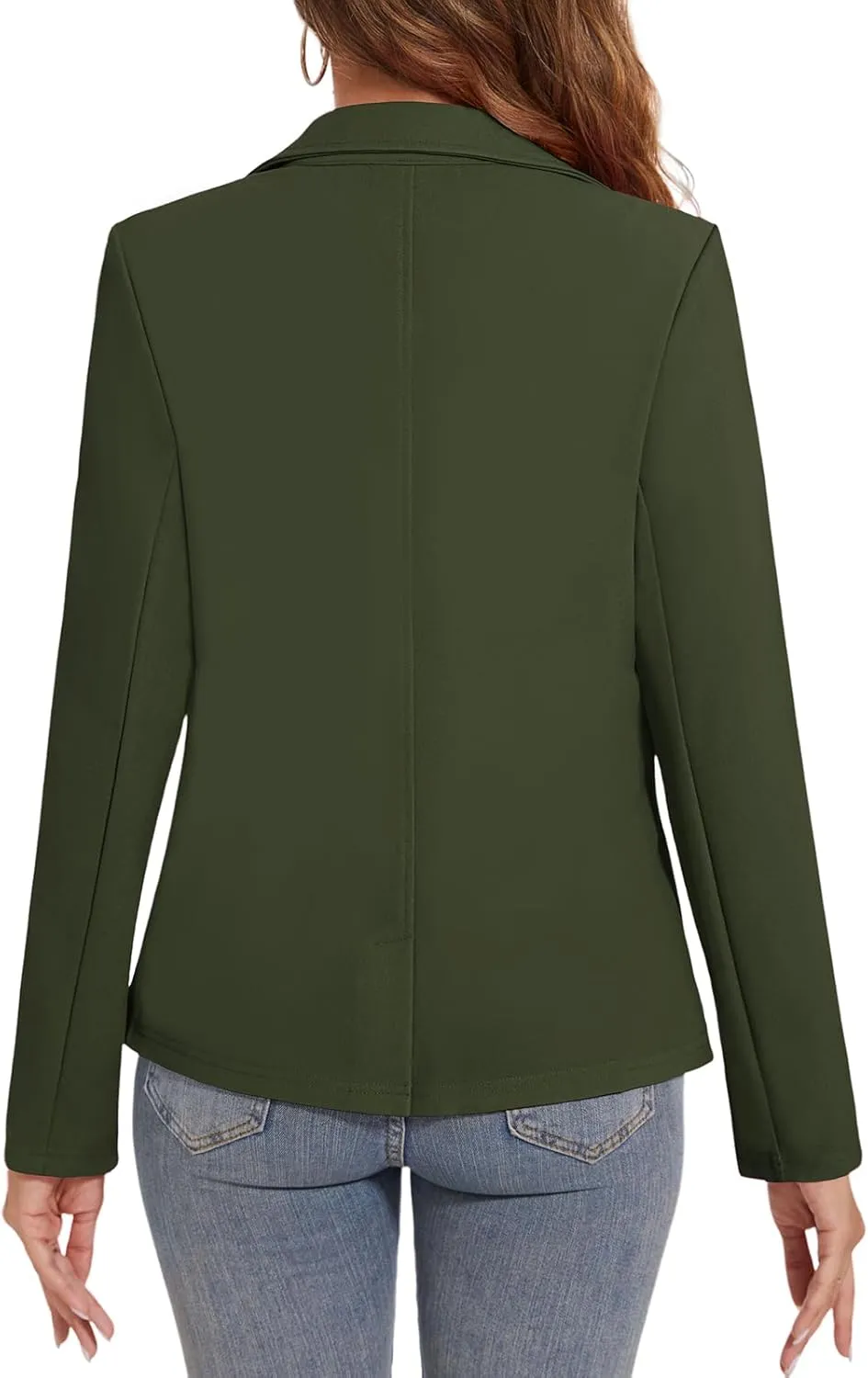 Women's Button Front Blazer Jackets Long Sleeve Lapel Business Casual Office Work Lightweight Blazers with Pocket