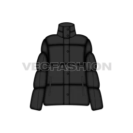 Women's Mock Neck Bubble Jacket