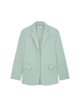 Women's Organic Cotton Oversized Tailored Blazer—Eucalyptus Blue