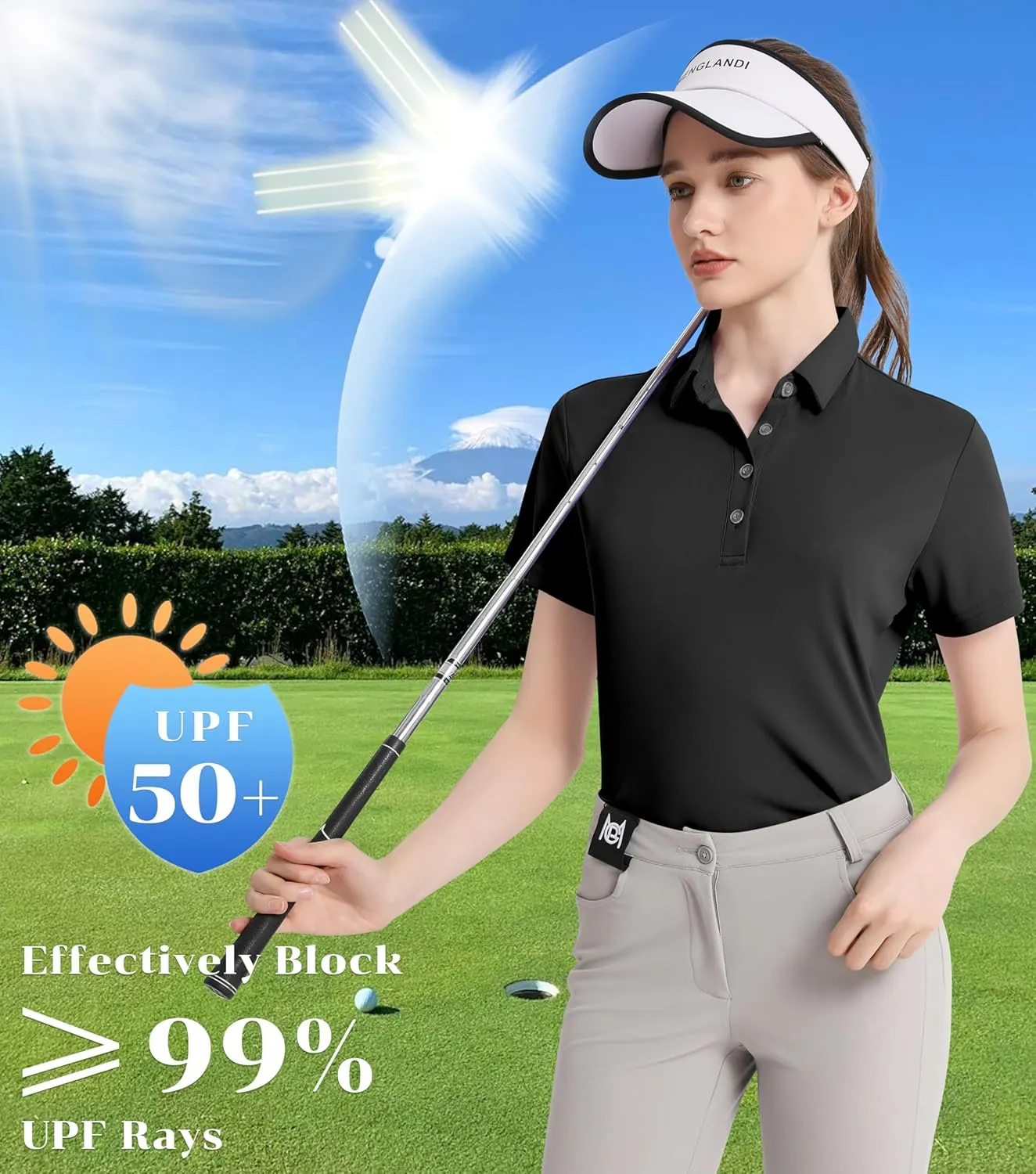 Women's Polo Shirts UPF 50  Casual Sun Protection Work Quick Dry 4 Buttons Short Sleeve Collared Golf Shirt XS-3XL