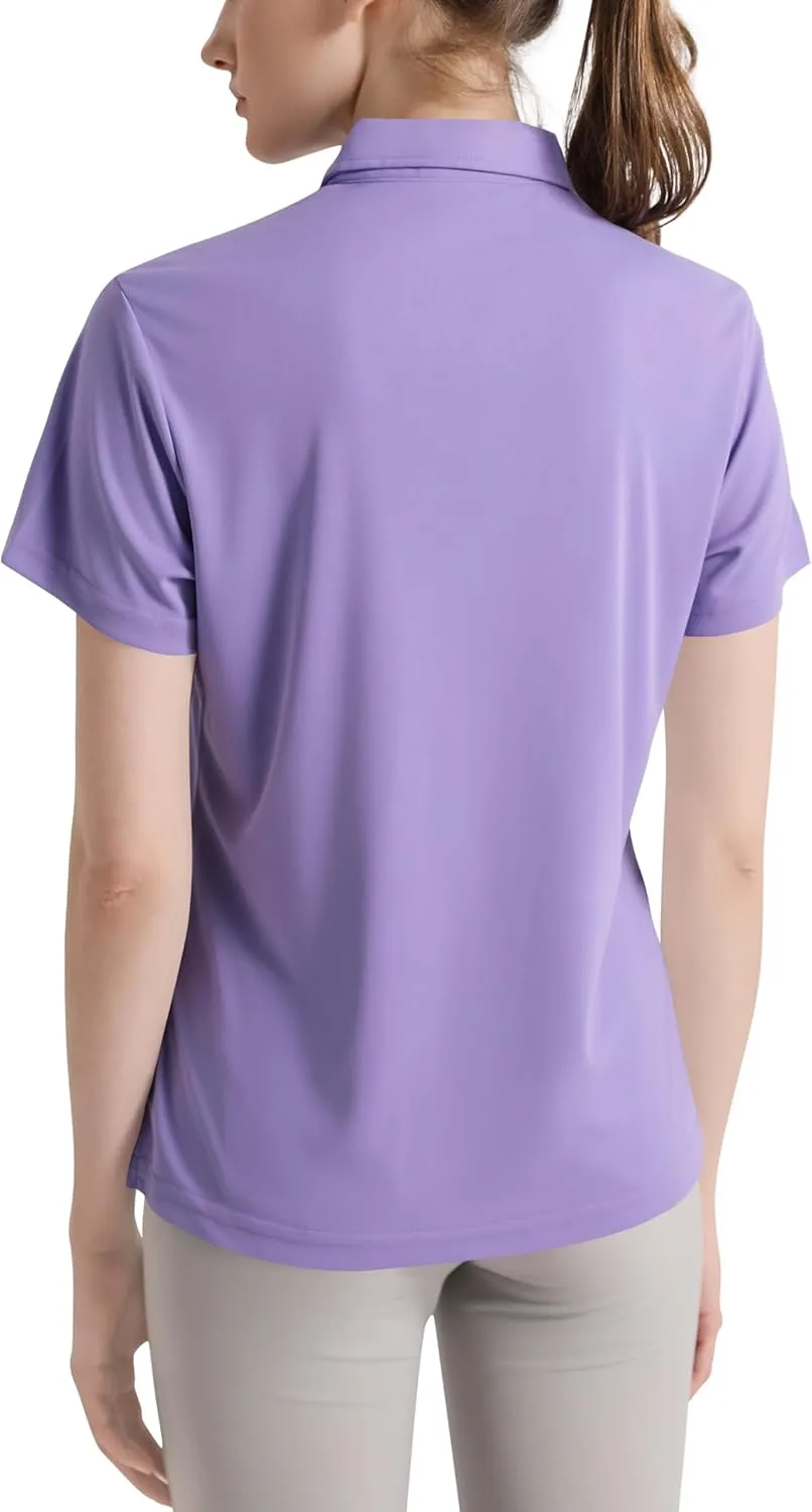 Women's Polo Shirts UPF 50  Casual Sun Protection Work Quick Dry 4 Buttons Short Sleeve Collared Golf Shirt XS-3XL