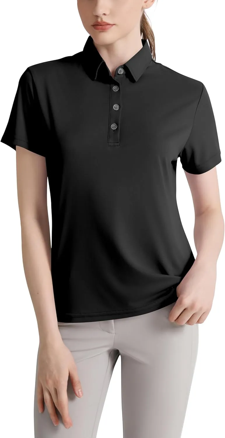 Women's Polo Shirts UPF 50  Casual Sun Protection Work Quick Dry 4 Buttons Short Sleeve Collared Golf Shirt XS-3XL