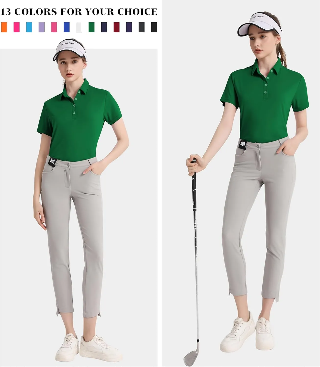 Women's Polo Shirts UPF 50  Casual Sun Protection Work Quick Dry 4 Buttons Short Sleeve Collared Golf Shirt XS-3XL