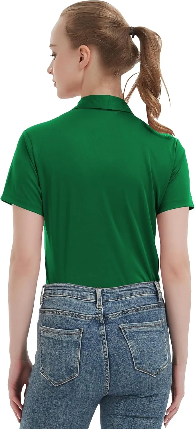 Women's Polo Shirts UPF 50  Casual Sun Protection Work Quick Dry 4 Buttons Short Sleeve Collared Golf Shirt XS-3XL