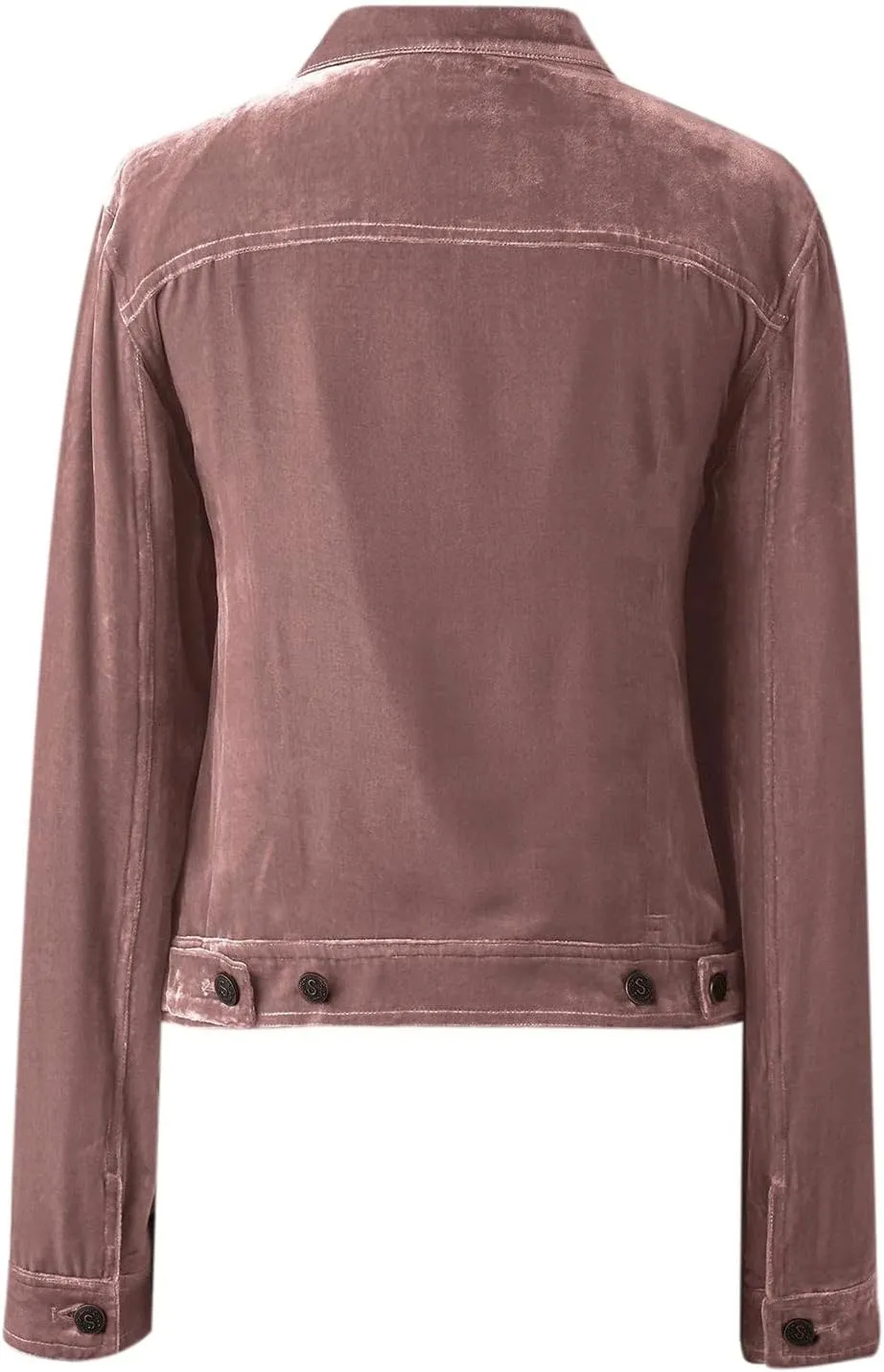 Womens Velvet Blazer Cozy Lightweight Outerwear Retro Buttons Long Sleeve Pokets Jacket Cardigan Coat Office Blazers