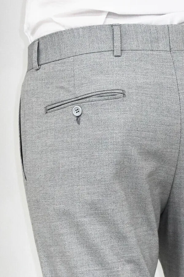 WSS Slim Fit Patterned Grey Men Pants  - Singen