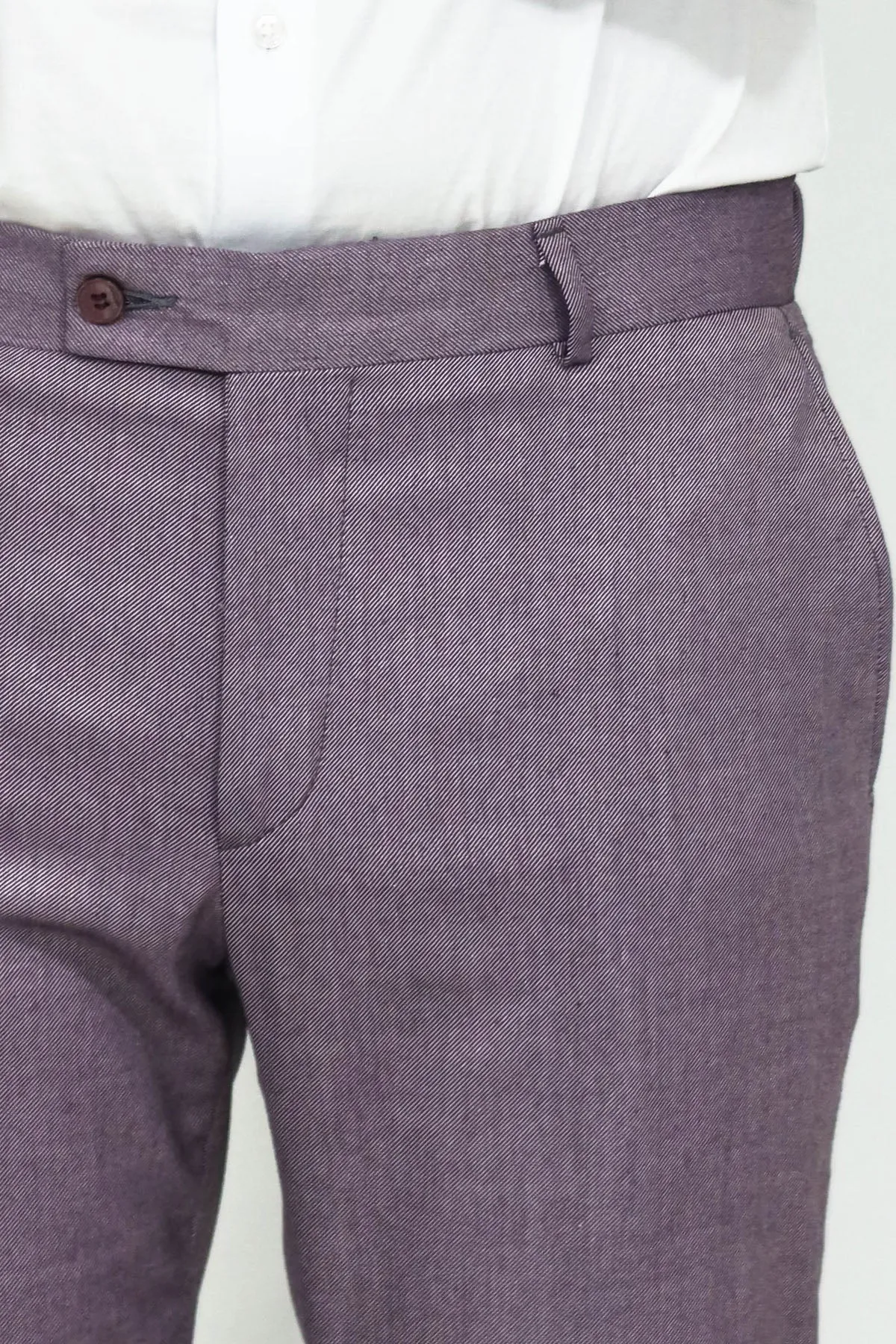 WSS Slim Fit Textured Purple Men Trousers  - Singen